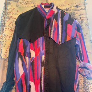 VINTAGE 80's Cowboy Button-Up